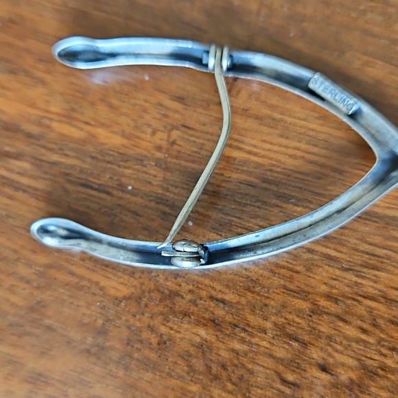 Vintage Sterling Wishbone Brooch 2.25" - Picture 5 of 11